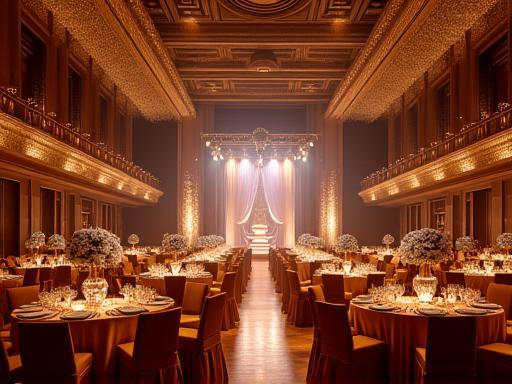 Lavish setup for a corporate gala dinner in Dubai