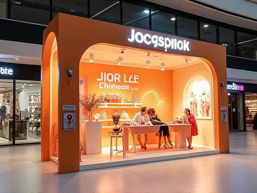 Attractive seasonal pop-up boutique in a mall