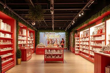 A vibrant seasonal pop-up shop